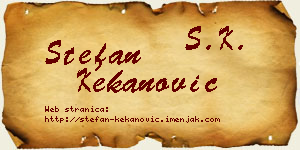 Stefan Kekanović vizit kartica